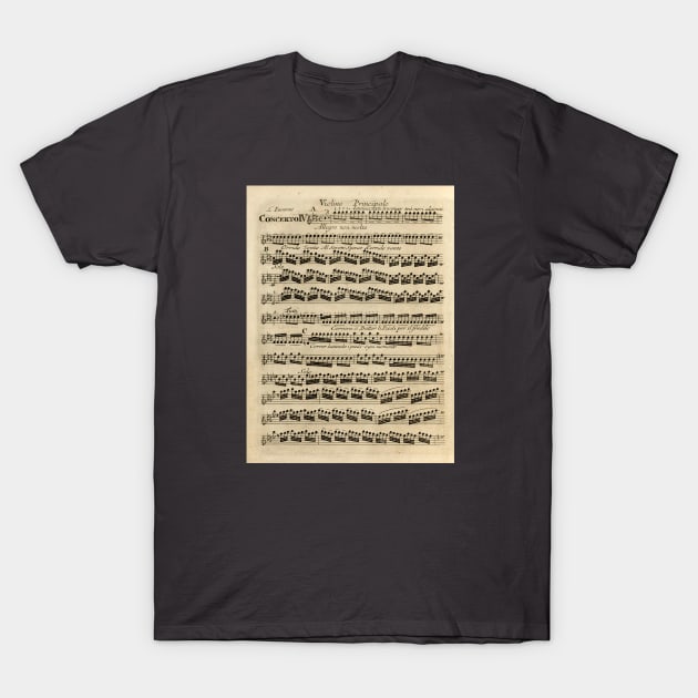 Vivaldi | Winter | Original handwritten score by Antonio Vivaldi | The four Seasons T-Shirt by Musical design